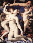 BRONZINO, Agnolo Venus, Cupide and the Time (Allegory of Lust) fg oil painting on canvas